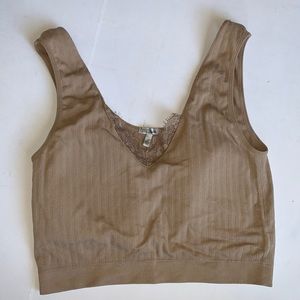 BKE Essentials Tan Cropped Tank Top Size Medium